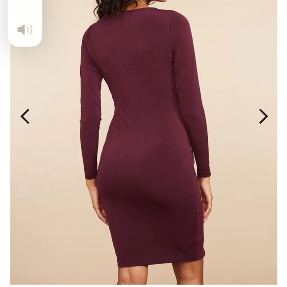 Motherhood Maternity Ruffled line detail long sleeve midi dress size large - Picture 4 of 12